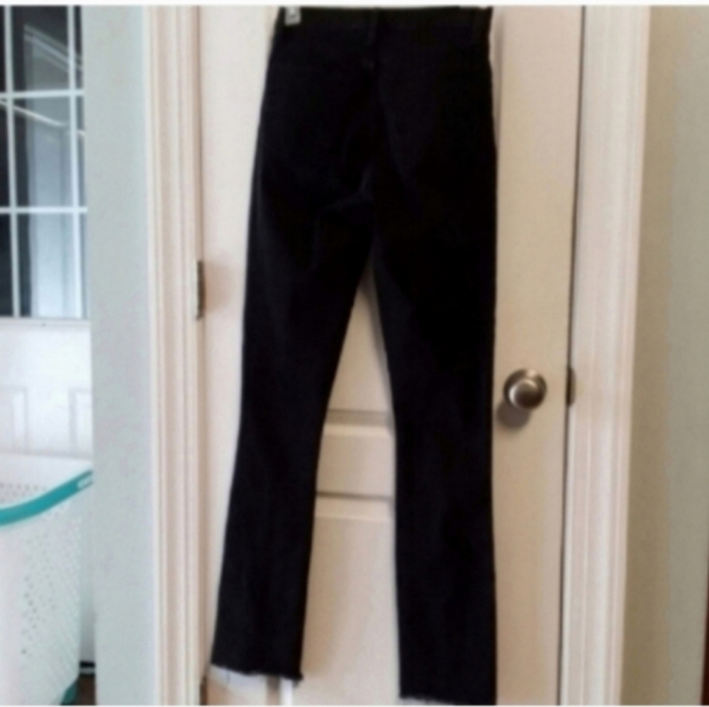 Abercrombie And Fitch The Skinny Hi Rise Jeans Women's 25/0 Black Raw Hem EUC - Picture 4 of 5